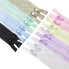 Wonesifee - 16 piezas de nailon #3 con cierre separadora de bocinas, cremalleras invisibles, a granel de 16 pulgadas, para coser chaquetas, ropa, gimnasio, gabardinas, mezcla de 8 colores, 2 unidades