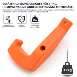 ELECTRAPICK Chainsaw and Chainsaw Wall Mount, Device Holder for Stihl Poulan and Poulan Pro, Husqvarna. Chainsaw Holder, Chainsaw Accessories, Angle Grinder Holder (Orange)