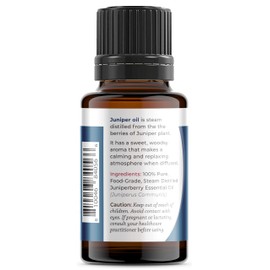 Viva Doria Juniper Essential Oil, 100% Pure, Natural Essential Oil, Undiluted, for Aromatherapy | Food Grade, 15 mL (0.5 Fluid Ounce)