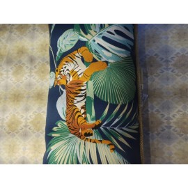 Allen + Roth  Tiger Lumbar Pillow  Allen + Roth   Blue Tropical Palm Leaf Jungle Print New