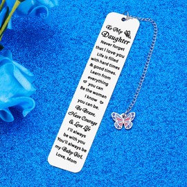 Daughter Gifts from Mom Daughter Bookmarks Back to School Supplies for Teens Off to College Gifts for Daughter Stepdaughter 12/16/18 Birthday Gifts for Daughter Book Lover Gifts for Women Teen Girls