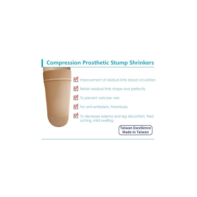 Prosthetic Stump Shrinkers–Below Knee, 40cm, Compression, Amputee Socks, 20-30, Daily