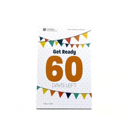 60-Day Event, Goal & Special Occasion Tear Away Count Down Calendar - 5.75"x3.75" - Colorful Flags & Built-in Stand - Special Event Countdown Calendar for Goals - Motivational Daily Reminder for Home