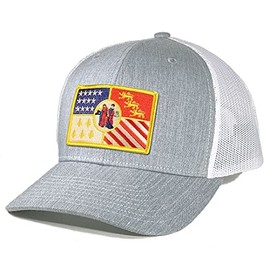 Homeland Tees Men's Detroit Flag Patch Trucker Hat - Heather Grey White