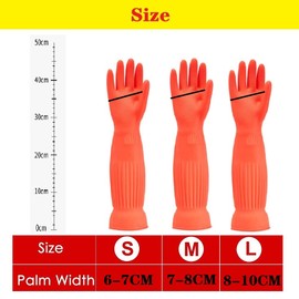 YIOIY Cleaning Gloves, Waterproof and Oil-Resistant Rubber Glove for Kitchen Cleaning, Clothing, Household Cleaning, Dishwashing, Car Washing, Pet Grooming (Red, Small)