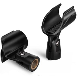 Generic WA371 Wireless Microphone Clip Holder Clamp for Shure QLXD2/SM58 Handheld Transmitter, 2 Pack, Black, MS-WA371