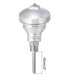 MECCANIXITY PT100 1/2" NPT RTD Thermocouple Stainless Steel Temperature Sensor Probe Terminal Head -50 to 420C, 8x50mm