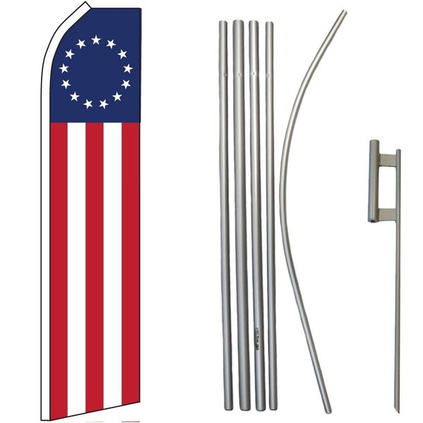 AES Betsy Ross Red/White / Blue Swooper Super Flag &