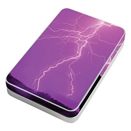 MightySkins Skin Compatible with Lifeprint 3x4.5 Hyperphoto Printer - Purple Lightning | Protective, Durable, and Unique Vinyl wrap Cover | Easy to Apply, Remove, and Change Styles | Made in The USA