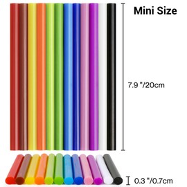 ENPOINT Colored Hot Glue Sticks, 8" Long x 0.27" Dia Mini Glue Sticks for Hot Glue Gun, Sealing Wax Sticks for Wax Seal Stamp Crafting DIY Art Repair, Mini Glue Sticks Bulk Classroom 36pcs