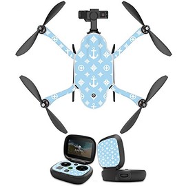 MightySkins Skin Compatible with GoPro Karma Drone Headphones wrap Cover Sticker Skins Baby Blue Designer