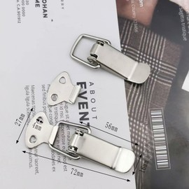 20PCS Stainless Steel Locking Buckle Latches, Toolbox Box Buckle Hasp Clip for Cabinets, Boxes,Toolboxes, Silver