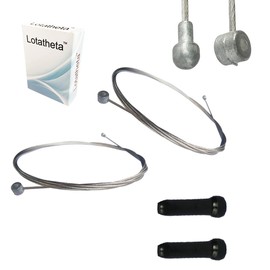 Lotatheta 2 pcs 2m Long Universal Bicycle Bike Replaceable Brake Inner Wire Cable for Moutain Bike Road Bike MTB + 2PCs Black Alloy Cable Cap End Tip Crimp