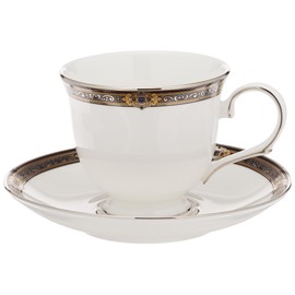 Lenox - 104291002 Lenox Vintage Jewel 2-piece Teacup and Saucer Set, Tea Cup & Saucer, White