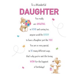 Piccadilly Greetings Cute Birthday Card Daughter - 9 x 6 inches