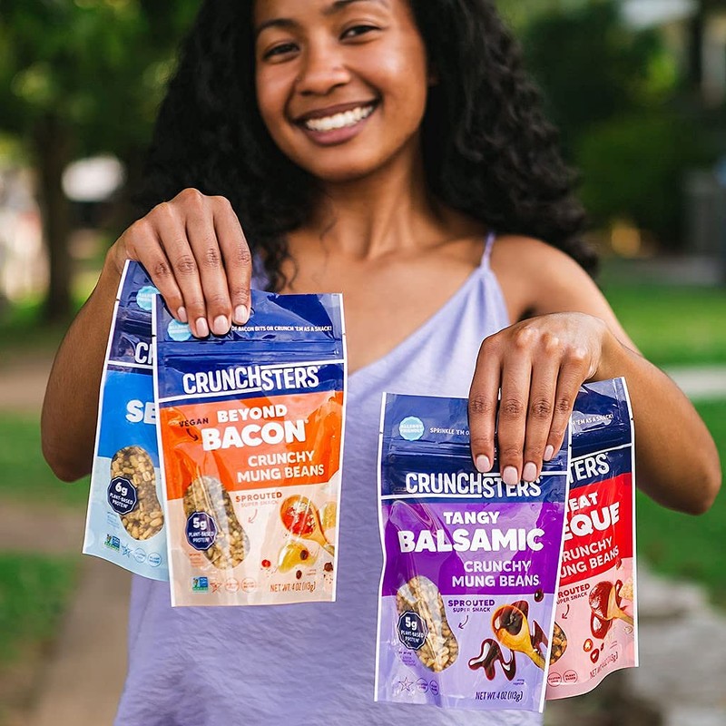 Crunchsters Crunchy Mung Beans, Plant-Based Protein Super-Snack and Salad Topper,