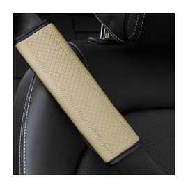 Osilly Car Seat Belt Pads, 2 Pack Fiber Leather Seatbelt Shoulder Strap Covers, More Comfort Driving & Protect Your Neck, Universal Safety Strap Cover for Auto SUV Truck Airplane Backpack (Beige)