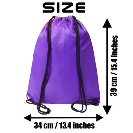 WESTWOOD FOX Drawstring Gym Bag String Bags Gym Sack Backpack PE Bags for Women Men Trainer Swimming Bag Travel Beach School Holidays Suitable for Sports,kids,Boys,Girls (Jet Purple, 1 pc)