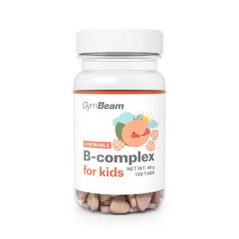 GymBeam GymBeam B-Komplex Kautabletten fr Kinder - B-Vitamine & Vitamin C zur Untersttzung der Immunfunktion, Herzgesundheit und Verringerung von Mdigkeit, B-Komplex fr Kinder zum Kauen, 120 tab
