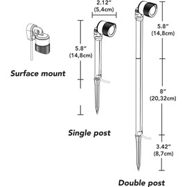 Sterno Home GL33912BK Paradise Low Voltage Aluminum 1.25W LED Nano Spotlight Kit (10W Transformer, Light Sensor, Connector, Black