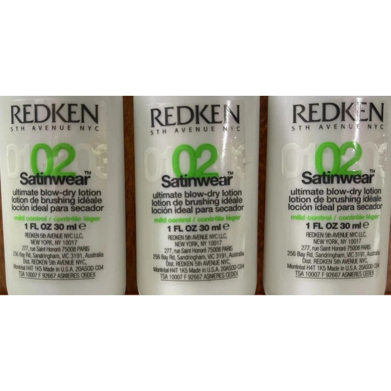 REDKEN Satinwear 02 Ultimate Blow-dry Lotion 1oz (3-bottles)