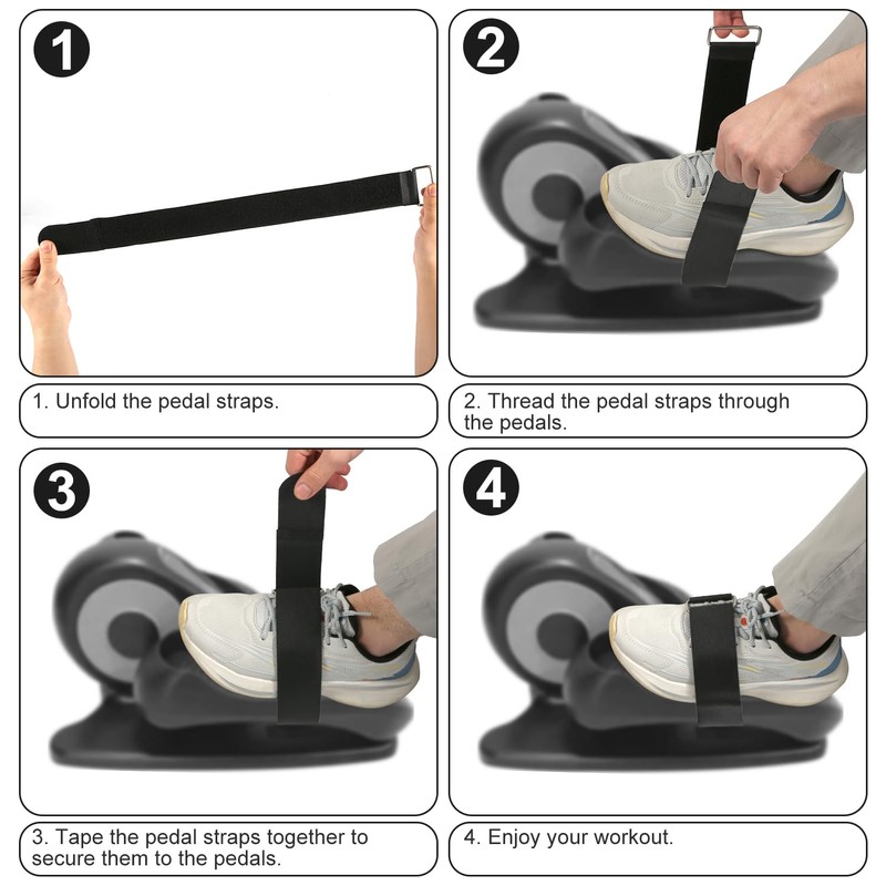 2pcs Ellipse Leg Exerciser Machine Pedal Straps, Traction Bands for
