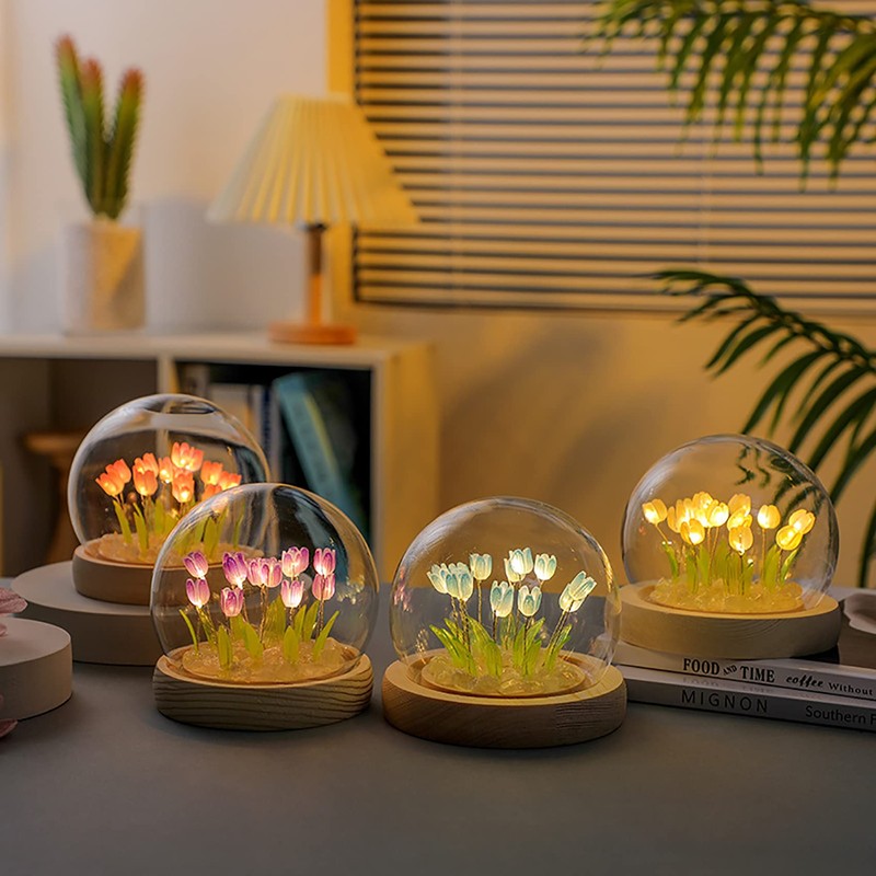 DINOWIN Tulip Lamp, Table Night Light DIY Kit, 13 Pcs,