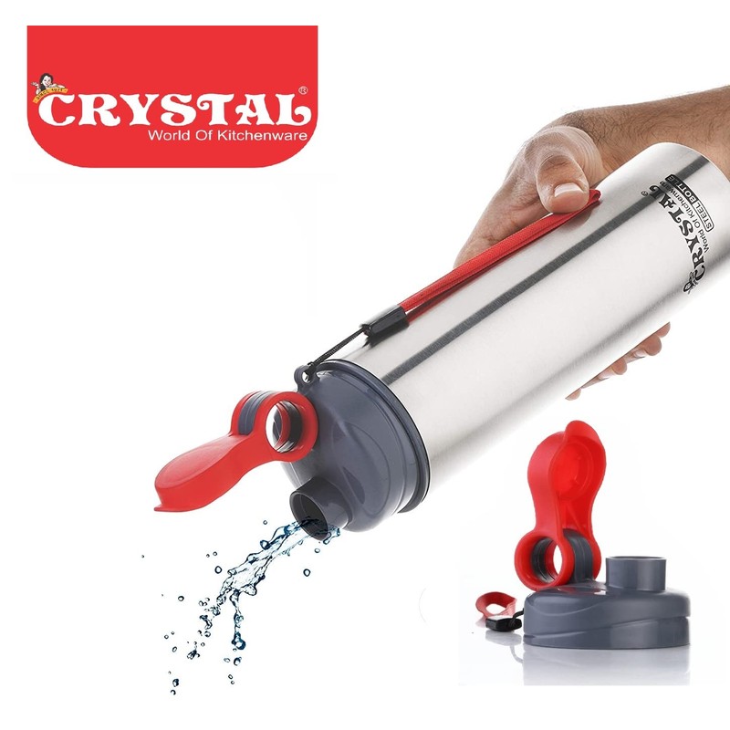 Crystal Stainless Steel Water Bottle - Fliptop 750 ml (Pack