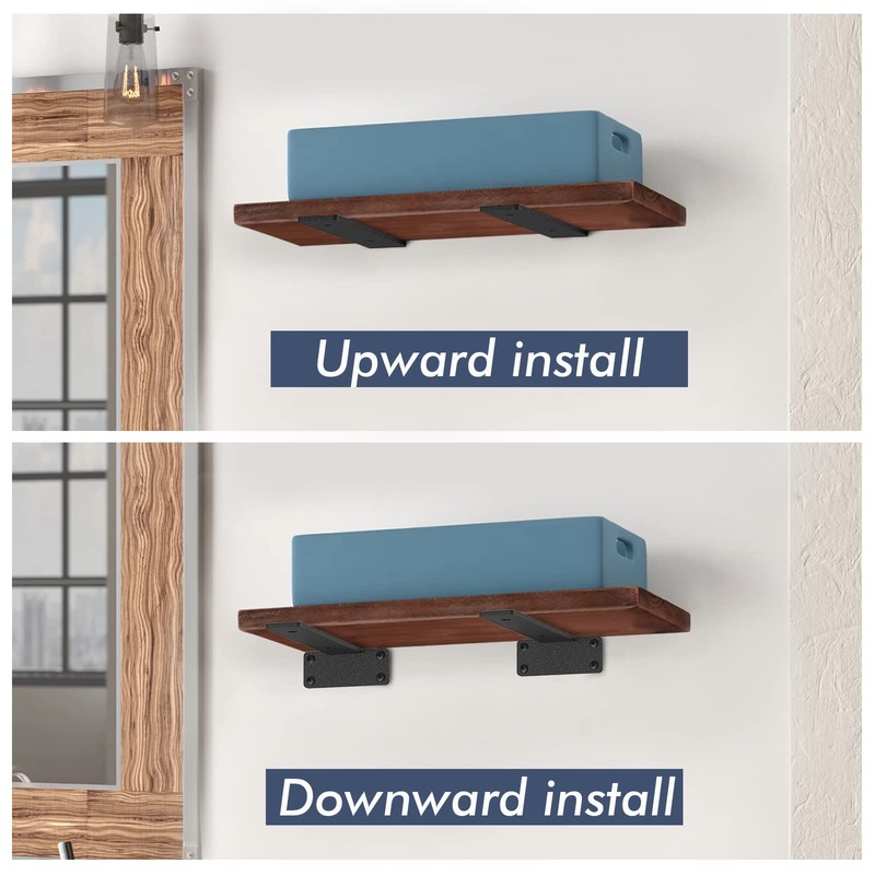 Starunder 10 Inch Floating Shelf Brackets,10 Pack L‑Shape Shelf Supports