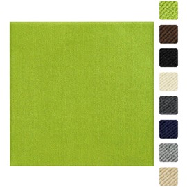 WAPANE Carpet Tiles Peel and Stick, Squares Carpet Floor Tile 24” x 24”, Soft Padded Carpet Tiles, Self Adhesive Carpet 10PC Tiles Per Box 40Sq Ft for Home Living Room Bedroom Office, Green