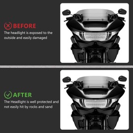 Bravema Motorcycle Headlight Lens Cover, Front Headlamp Protection Cover Waterproof Anti-Scratch Lenses Guard Fit for Harley Touring CVO Road Glide FLTRXSE 2023-2024/ST 2024(Clear)