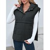 Saodimallsu Womens Quilted Puffer Vest Sleeveless Hoodies Fall Winter Tops
