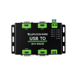 Waveshare Industrial Isolated USB to 4CH RS232 Converter (DB9 Male Interface), Adopts Original FT4232HL Chip, Features High-Speed & Stable Communication, Compatible with Mac/Linux/Android/Windows, etc