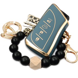 RFSRZ Key Fob Cover,Beaded Bracelet Key Holder Fits for 2018-2022 2023 RX350h ES LS RS GX 460 LX LC 500/500h Smart Key Car Key Accessaries