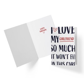 Funny Birthday Card for Girlfriend - Sweet Girlfriend Anniversary Card - Perfect Card for Her - Ideal Girlfriend Birthday Card | Karto - This Much Girlfriend
