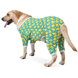 CuteBone Big Dog Clothes Pitbull Golden Retriever Post Surgery Suit Stretchy Calming Anxiety Pet Pajamas Shirts Shedding Suits Onesie for Medium/Large Sized Dogs Labrador Bully ZP06M