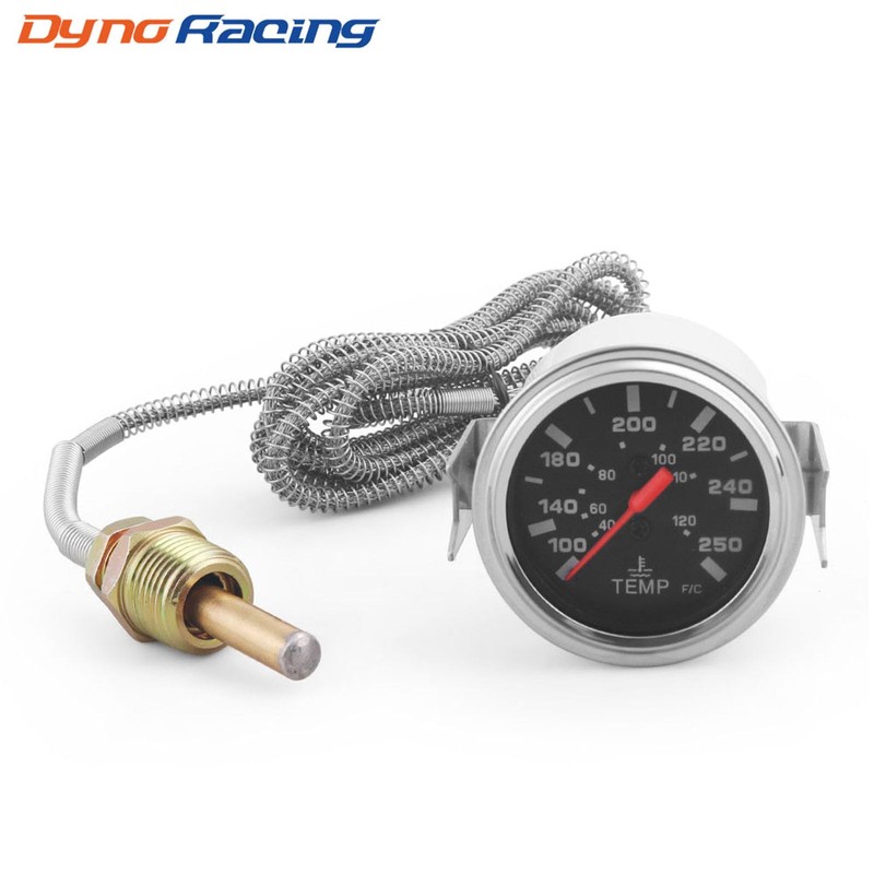 Dyno Racing 2" 52mm 12V Pointer Mechanical Water Temperature Temp