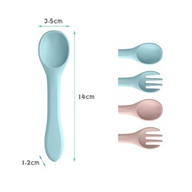 Vicloon Silicone Baby Feeding Spoons, 4PCS First Stage Feeding Spoons for Infants, Baby Led Weaning Feeding Supplies Training Spoon, Toddler Utensils, Ultra-Durable & Chewproof, Dishwasher Safe