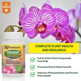 GARDENERA Premium Liquid Kelp Fertilizer for Orchid Plants - 8 oz - Boost Your Orchids' Health Naturally