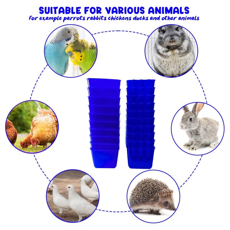 20 Pcs Chicken Coop Feeder Water Cup,16 oz Cage Cups