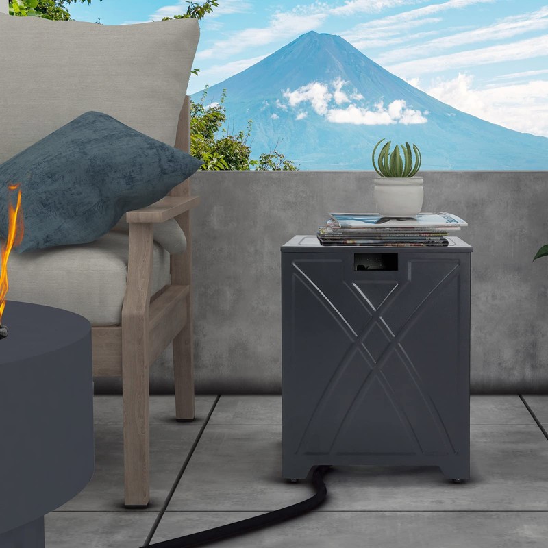 BAIDE HOME Propane Tank Cover Table, Square Propane Tank Holder