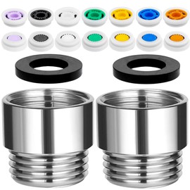 Wolfirde 2Pack Shower Flow Restrictor Limiter Set, 1/2 Inch Water Flow Limiter Valve for Fixed & Handheld Shower Heads, Water-Saving Adjustable Flow Control Adapter 1.2/1.5/1.8/2.0/2.2/2.5/3.0 GPM