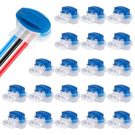 20Pack Wire Connectors Electrical IDC 314-Box Waterproof, GIBBAB 3-Way Boundary Pigtail Locks Wire Connector Electric 22-14AWG Cable Self-Stripping Outdoor Splice for Robotic Lawn Mowers Irrigation