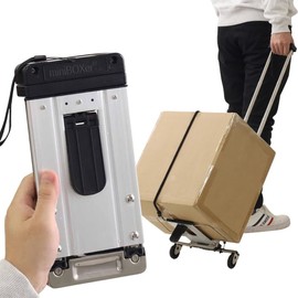 iimono117 Folding Carry Cart, Ultra Compact, Lightweight, Trolley with Telescopic Handle, Rope, Quiet, Shopping, Travel, Outdoor Activities