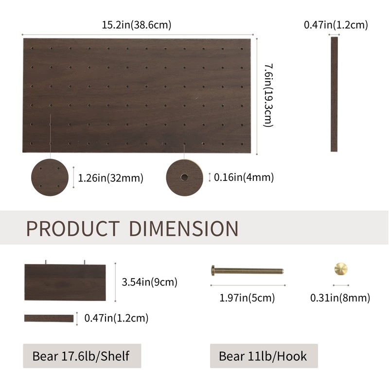 XAOHOME Wooden Pegboard, Sturdy Peg Board for Walls Modular Grid