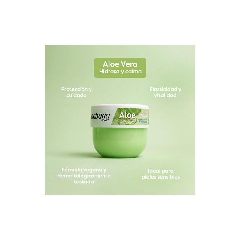 Babaria Crema Corporal Aloe para Pieles Sensibles, 400 ml