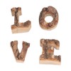 4Pcs Letters Wooden Blocks LOVE Shape Retro Free Standing Decorative