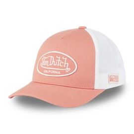 Von Dutch Men's & Women's Adjustable Cap, LOF Trucker Cap, Adjustable with Strapback, Pink / White, One Size