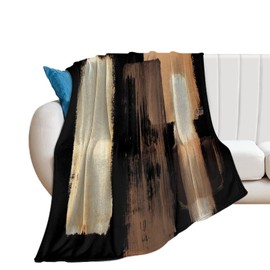 Black Brown Flannel Fleece Throw Blankets 50"X40" Lightweight Fluffy Winter Fall Blanket Cozy Soft Fuzzy Plush Home Decor for Couch Bed Sofa Bedroom Living Room Travel