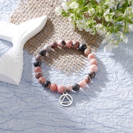 Fullrainbow Sobriety Gifts for Women Sobriety Bracelet Sobriety Gifts Sober Gifts for Women Sobriety Gifts for Men Best Sobriety Gifts (Pink Sober Bracelet)